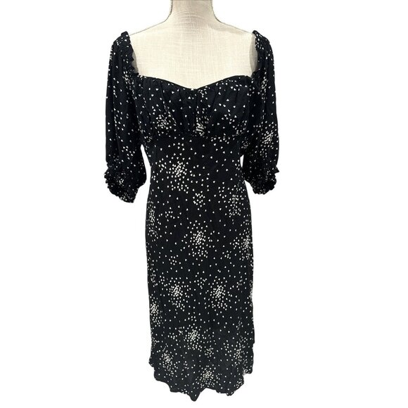 Anthropologie Dresses & Skirts - Anthropologie Black With White Hearts Sweetheart Dress L